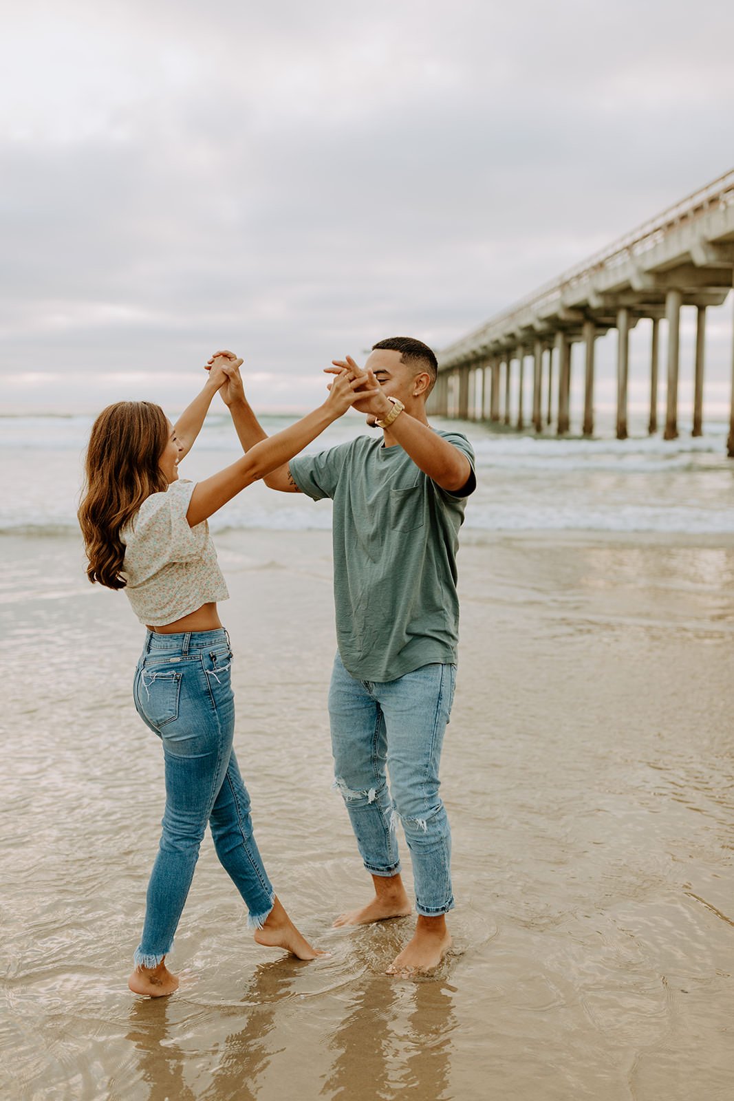 Britney + Markell La Jolla Beach Pier Couples Session  - San Diego Wedding Photographer-10.jpg