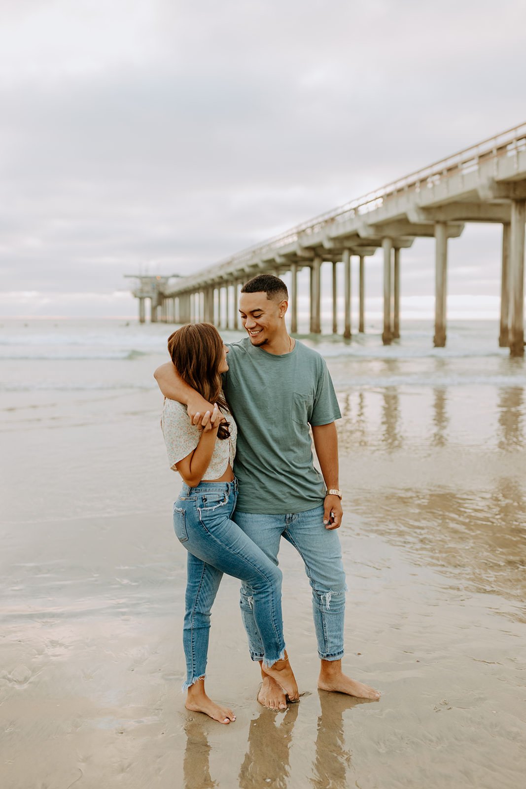 Britney + Markell La Jolla Beach Pier Couples Session  - San Diego Wedding Photographer-12.jpg