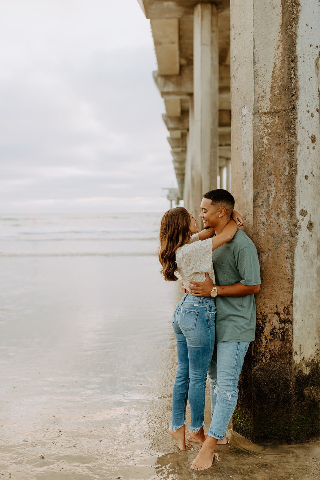 Britney + Markell La Jolla Beach Pier Couples Session  - San Diego Wedding Photographer-14.jpg