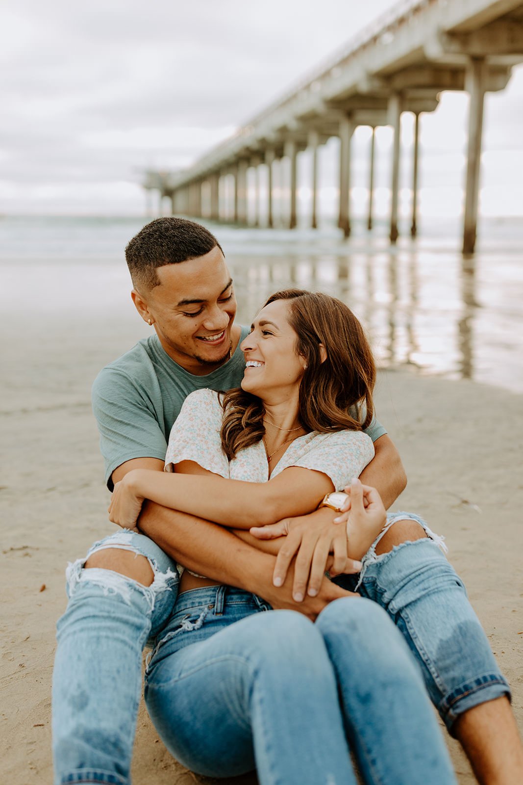 Britney + Markell La Jolla Beach Pier Couples Session  - San Diego Wedding Photographer-19.jpg