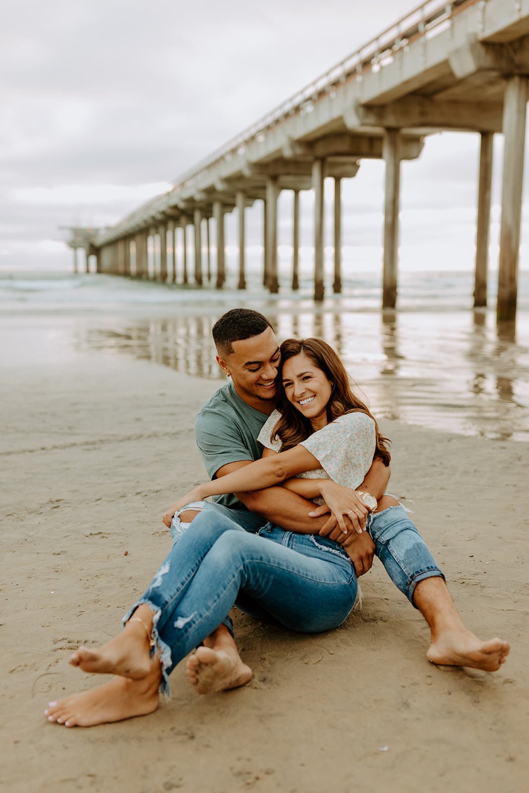 Britney + Markell La Jolla Beach Pier Couples Session  - San Diego Wedding Photographer-20.jpg