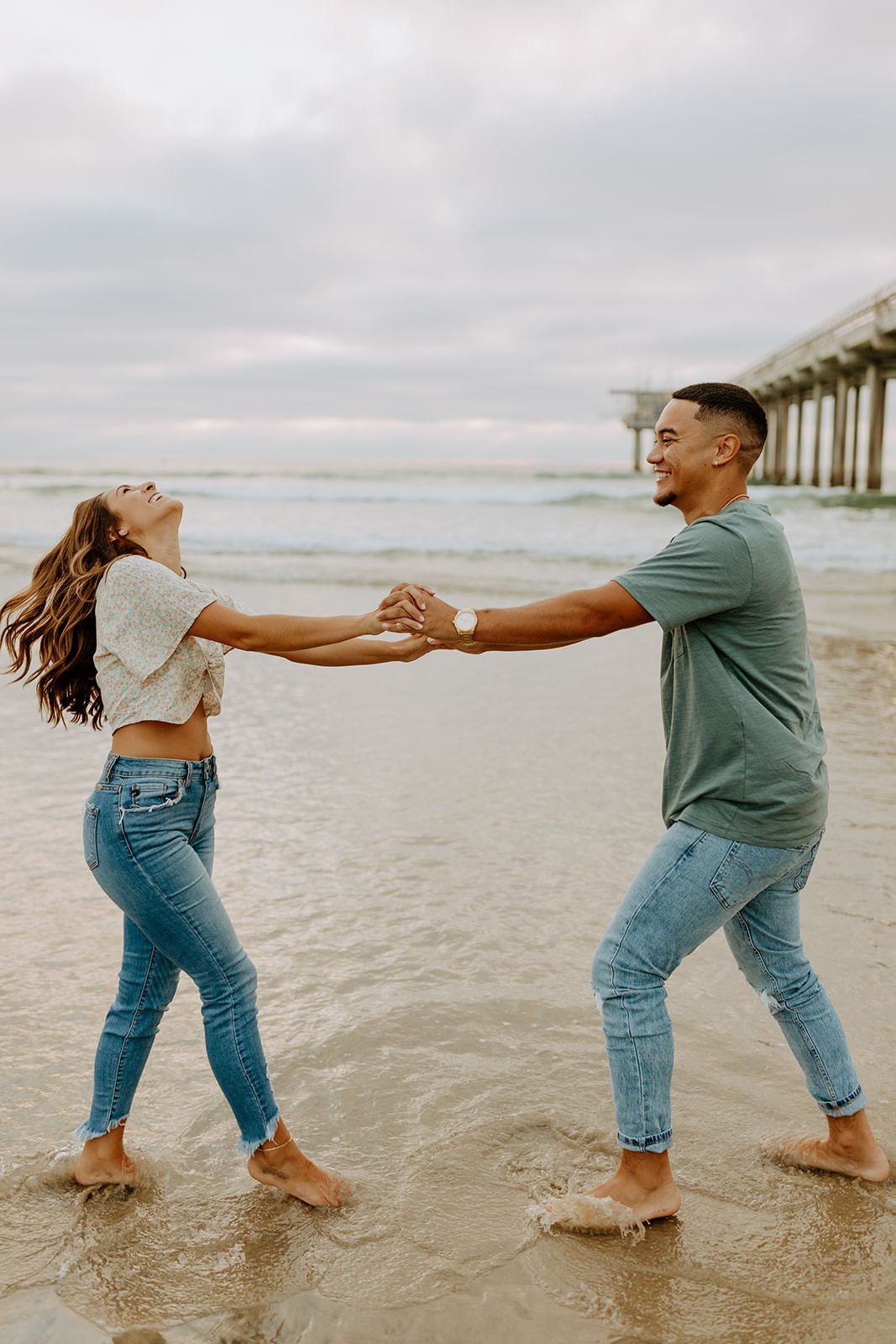 Britney + Markell La Jolla Beach Pier Couples Session  - San Diego Wedding Photographer-9.jpg