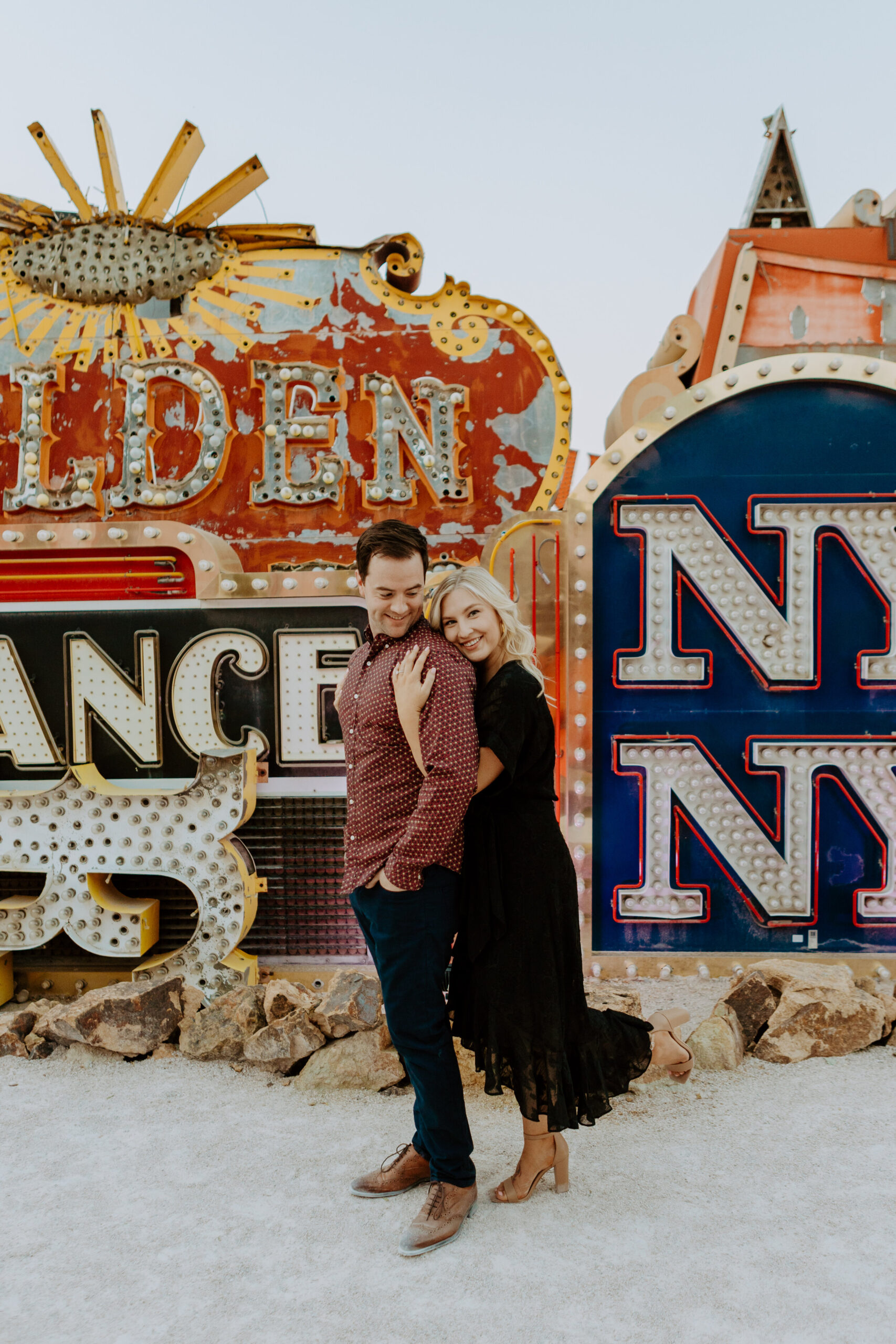 Danielle + Andy's Neon Museum Engagement Session - Las Vegas Photographer-25.jpg