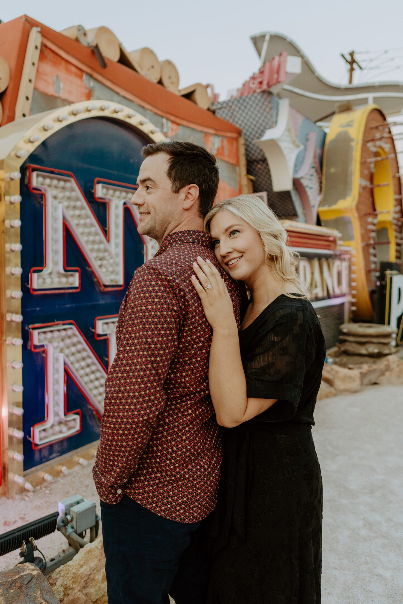 Danielle + Andy's Neon Museum Engagement Session - Las Vegas Photographer-28.jpg