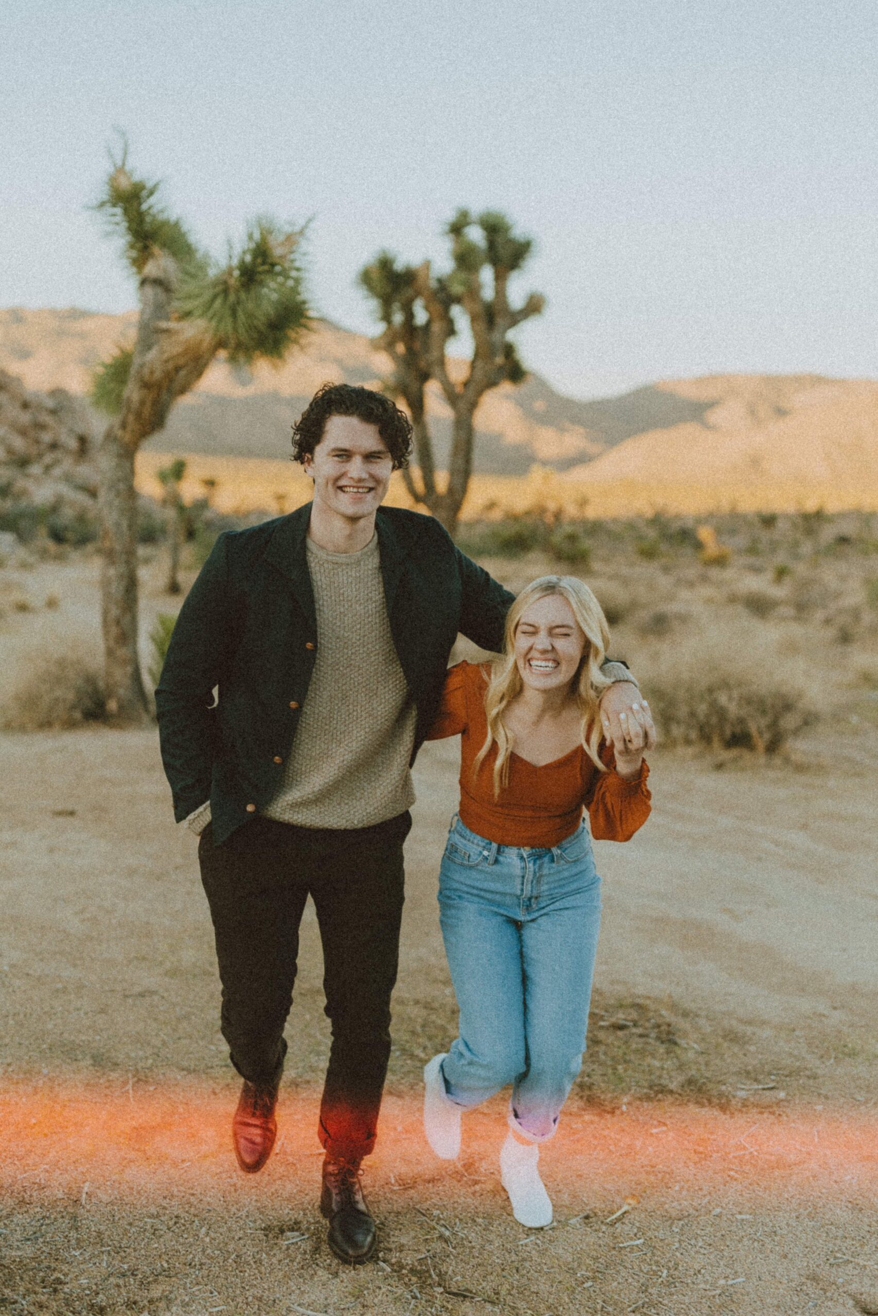 joshua tree engagement wedding elopement photographer warm happy candid fun