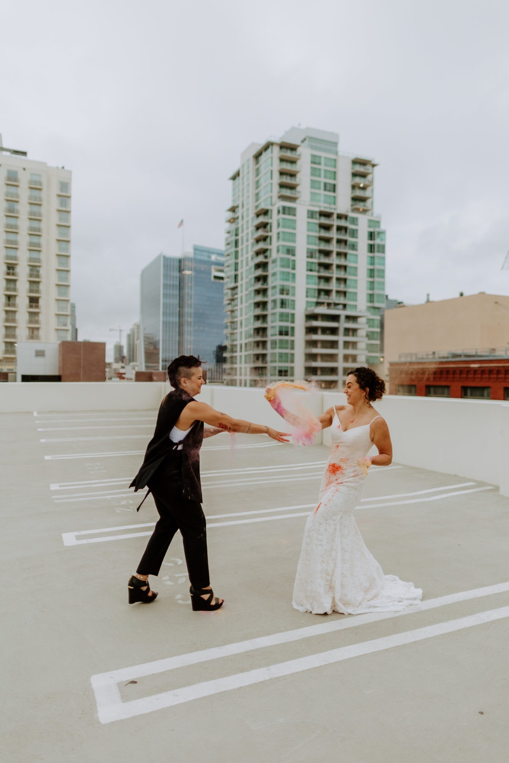 Paula + Steph Elopement Smoke Bombs Balboa Park Chalk Rooftop Photo Shoot-117.jpg