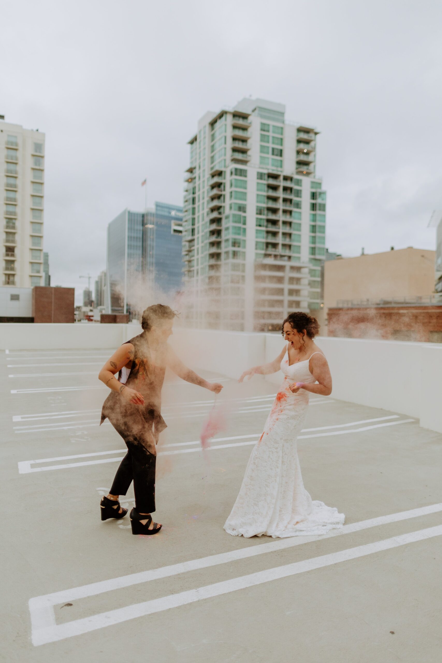 Paula + Steph Elopement Smoke Bombs Balboa Park Chalk Rooftop Photo Shoot-118.jpg