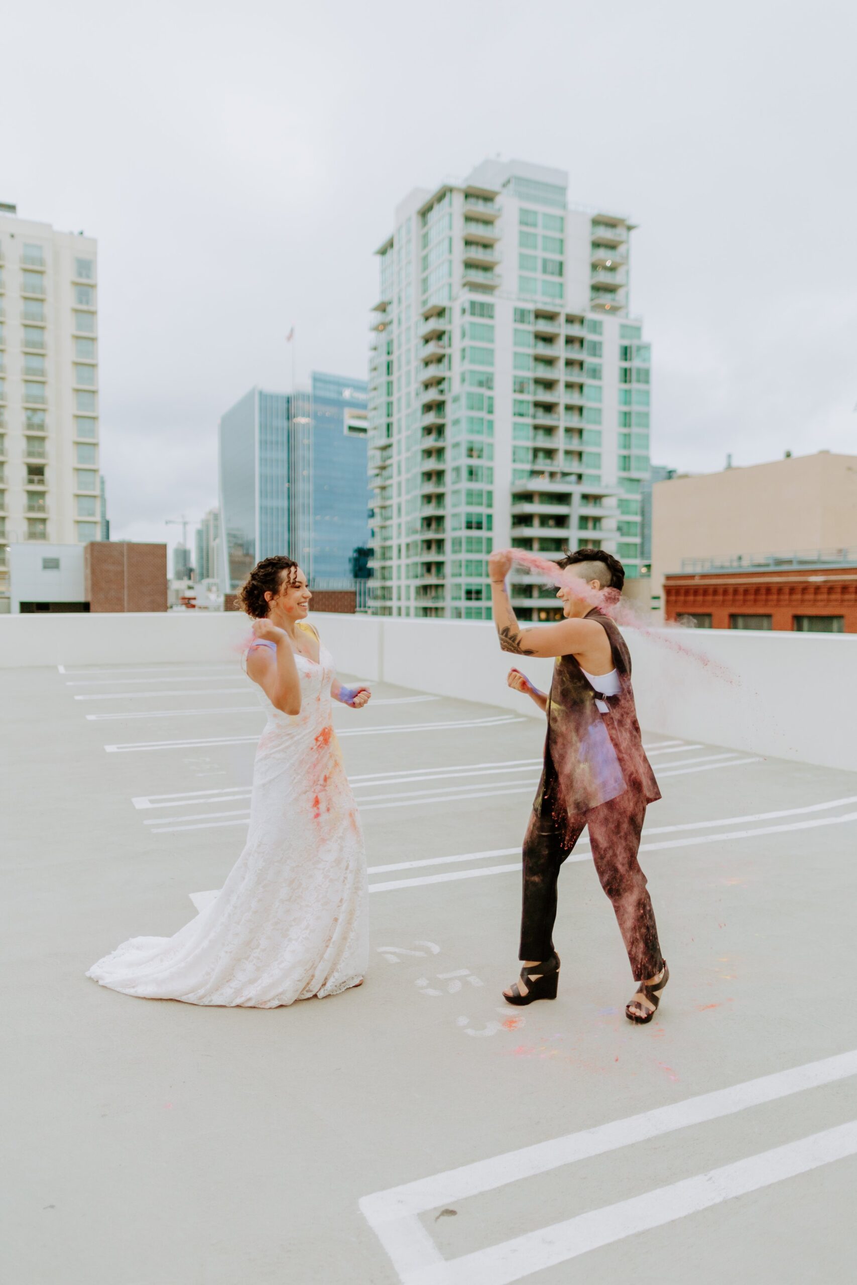 Paula + Steph Elopement Smoke Bombs Balboa Park Chalk Rooftop Photo Shoot-129.jpg