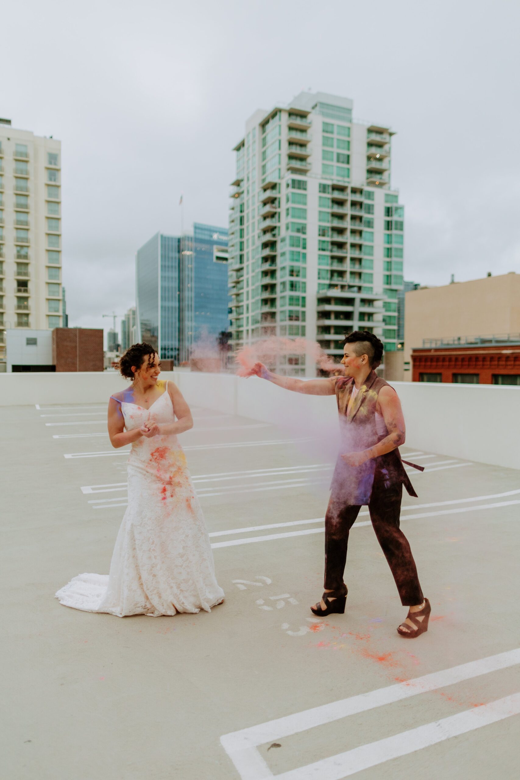 Paula + Steph Elopement Smoke Bombs Balboa Park Chalk Rooftop Photo Shoot-130.jpg