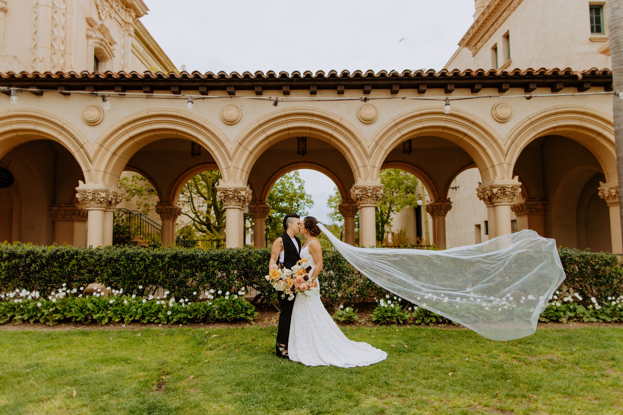 Paula + Steph Elopement Smoke Bombs Balboa Park Chalk Rooftop Photo Shoot-5.jpg