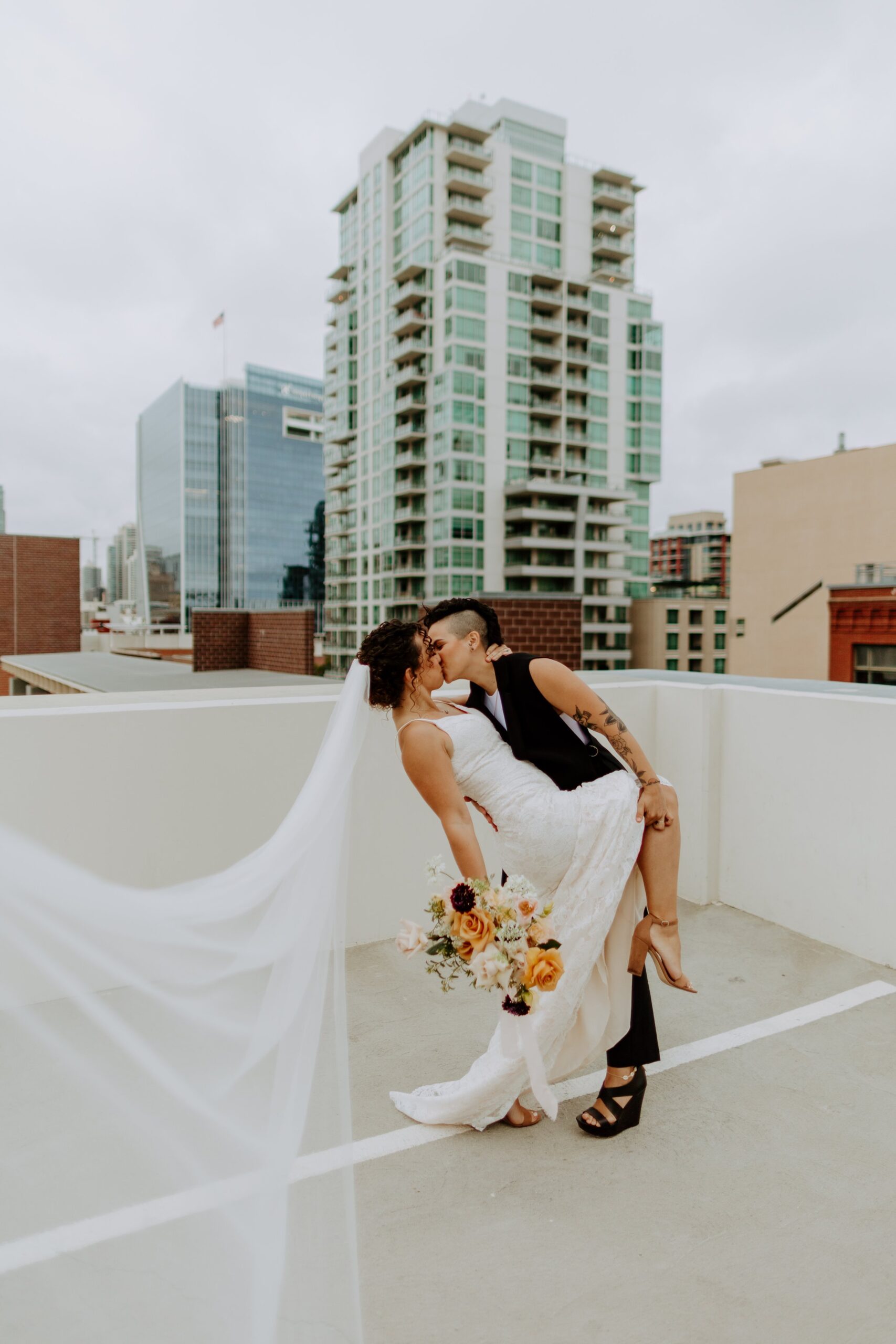 Paula + Steph Elopement Smoke Bombs Balboa Park Chalk Rooftop Photo Shoot-95.jpg