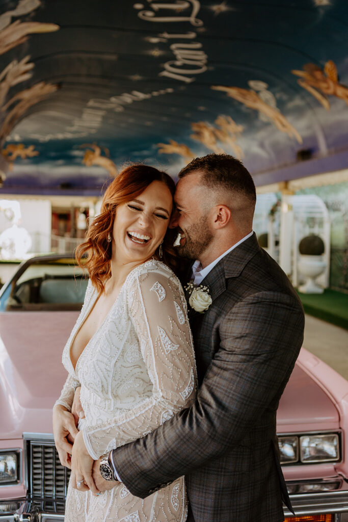 Little White Wedding Chapel with the Pink Elvis Cadillac and the Tunnel of Love