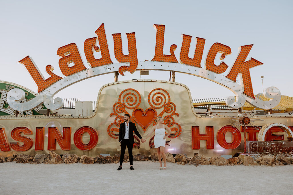 Book a photo shoot or a wedding at the Neon museum